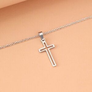 Silver Cross Pendant Necklace